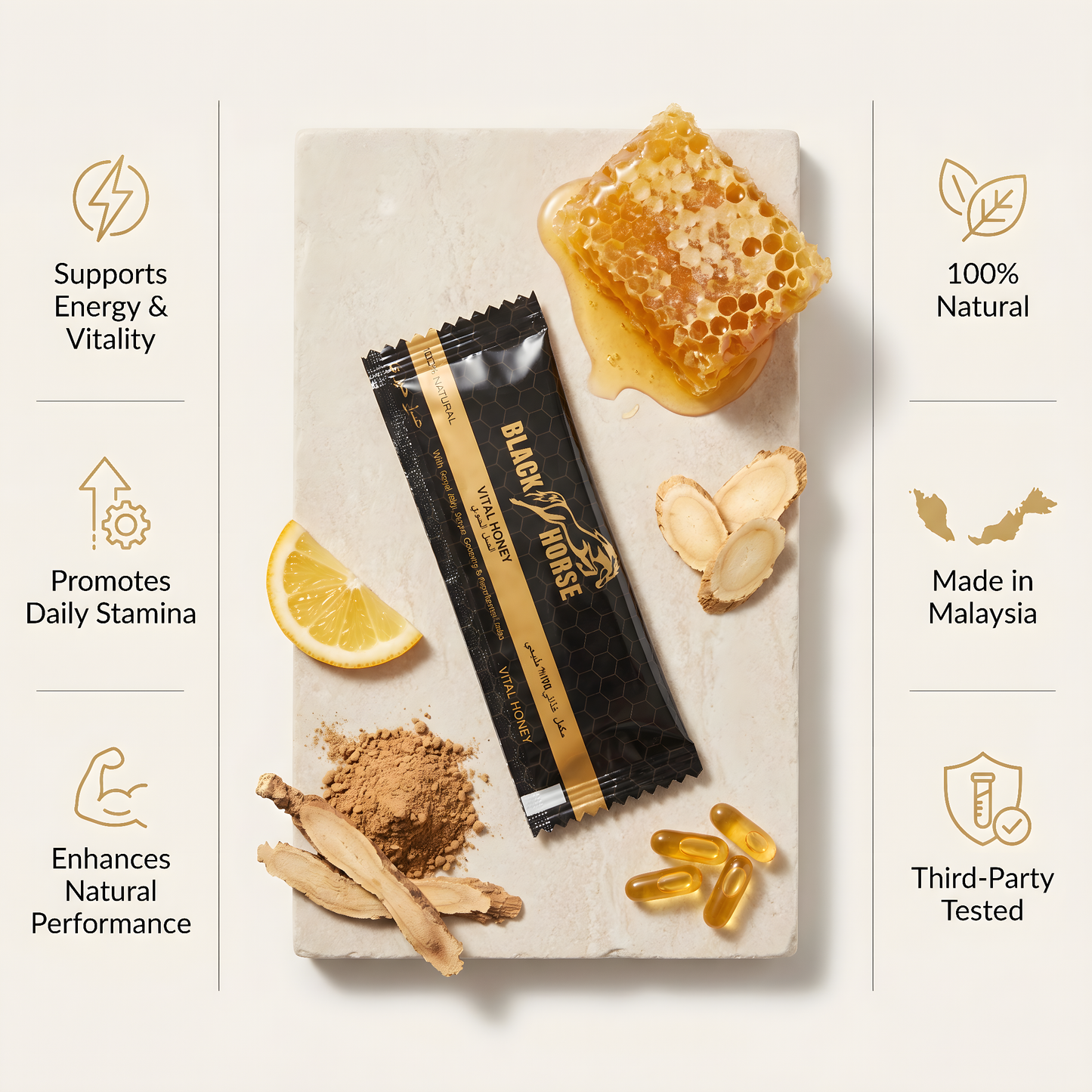 Black Horse Honey — Premium Vital Honey | 24 Sachets x 10g